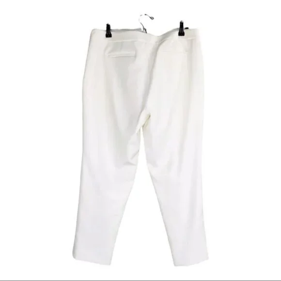 Carlisle Collection Karen Straight Leg Ankle Fully Lined Womens Pants White 12 - Picture 6 of 9